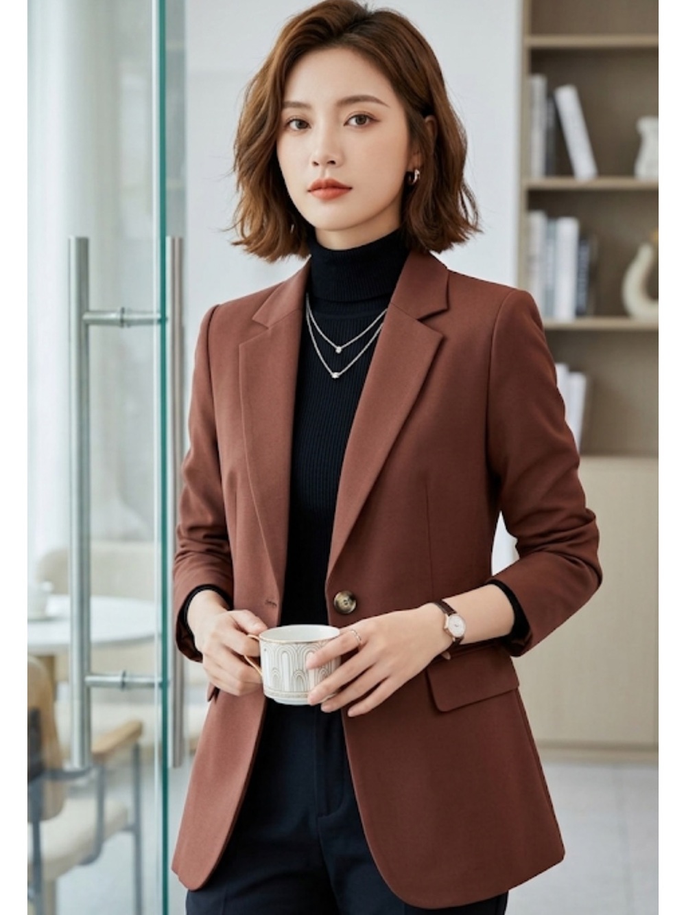 Marled Rich Burgundy Women's Office Siren Blazer size Medium